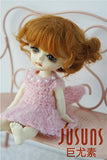 JD406 5-6'' 13-15CM Twin Buns Mohair BJD wigs 1/8 Lati yellow BJD doll accessories (Ginger)