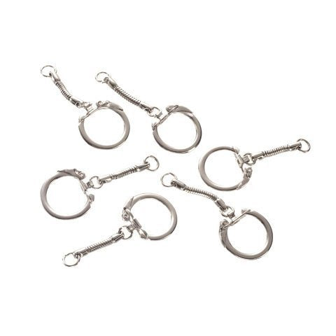 Bulk Buy: Darice DIY Crafts Steel Key Chain Nickel Plated 63mm (3-Pack) 1880-83