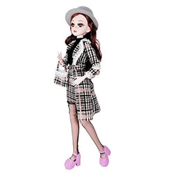 EVA BJD 57cm 22 Inch Doll Jointed Dolls - Including Clothes with Wig, Shoes,Accessories for Girls Gift (Casual Wear-Grey)