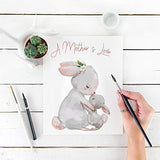 Mother and Child Bunny Wall Art Print - Unframed - 8x10 | Nursery Decor