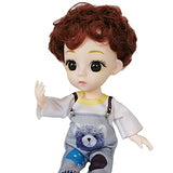 EVA BJD 1/8 4.8" Mini Customized Dolls 13 Jointed Doll ABS Body Baby Boys for Boy's and Girl Toy Gift with Clothes Shoes and Makeup (DB05407)