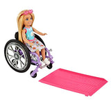 Barbie Chelsea Doll & Wheelchair, with Chelsea Doll (Blonde), in Skirt & Sunglasses, with Ramp & Sticker Sheet, Toy for 3 Year Olds & Up