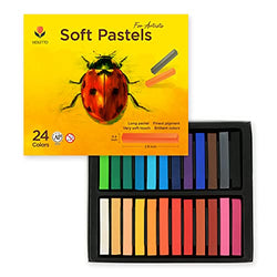 VIOLETTO Non Toxic Soft Pastels Set for Professionals - Square Chalk pastel Assorted Colors (24 Colors)