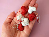 Miniature Hearts Set, Crochet Valentines Day Favor Ornament, Handmade Garland