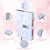 PU Leather Password Lock Journal with Diamond Pen A5 Size Daily Notebook with Lock Combination Lock Diary Digital Password Notebook Locking Journal Diary for Teen Girls Women Boys Men (Purple)
