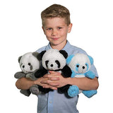 Fluffuns 3-Pack Panda Stuffed Animal - Stuffed Panda Bear Plush Toys - 9 Inches (Blue)