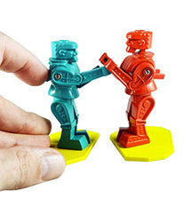 World's Smallest Rockem Sockem Robots - Miniature Version of The Classic Game - Fully Playable Official Replica of The Original - Blue and Red Boxing Robots Game