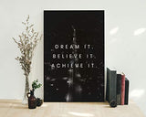 Dream It| 12x18in| Motivational Inspirational Wall Art Canvas, Inspirational Wall Art for Office, Motivational art For Office, Artwork Décor Inspiring Entrepreneur Ready to Hang