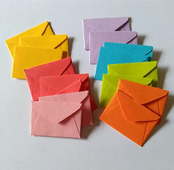 100 Tiny Miniature Envelopes, 1x1.5", very tiny cute tooth fairy envelopes, a set of 100 color envelopes