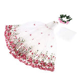 B Blesiya Trendy Princess Doll Embroidery Floral Dress Outfit, for 1/3 BJD Dolls White
