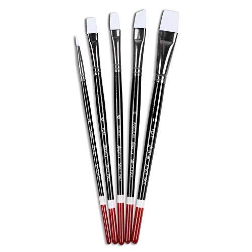 Angelus Paint Brush Set Round Flat Angular Artist Acrylic Paint Brush Set Shoe paint Brush set (5 pcs)