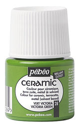 Pebeo Ceramic Enamel Effect Paint, 45 mL, Victoria Green