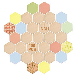 PLYDOLEX Wooden Hexagon Pieces for Crafts Set of 100 pcs - 1 inch Diameter Blank Wooden Ornament Perfect for Painting and Laser Engraving - Hexagon Wood Pieces Ideal as Wood Craft Supplies