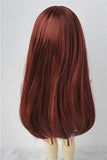 JD016 6-7'' 16-18CM Long Forest Straight Doll Wigs YOSD 1/6 Synthetic Mohair BJD Doll Accessories (Wine red)