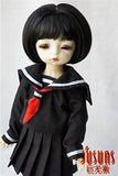 JD286 5-6inch 13-15CM Bobo doll wigs 1/8 Lati yellow Synthetic mohair BJD doll wigs (Black)