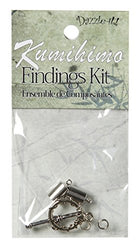 DARICE 1999-4712 Kumihimo Finding Endcaps Kit for Jewelry Making, 7mm, Silver