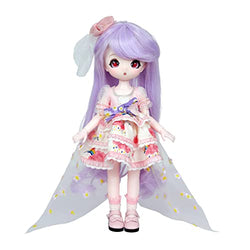 ICY Fortune Days Anime Style Ball Jointed Doll, Including Wig, Makeup, Removable Head and Replaceable Eyes and Dress, Shoes, 1/6 Scale, About 12 Inch(Lynne)