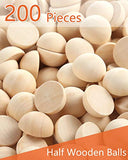 Pllieay 200 Pieces Half Craft Balls Natural Half Wooden Balls Unfinished Split Wood Beads for DIY Project, Art and Craft Supplies (20mm)