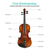 DEBEIJIN Violin for Kids Beginners - Upgrade Exceptional Tone Kids Violin - Ready To Play 4/4 Violin - Solid Wood Handcrafted Beginner Violin