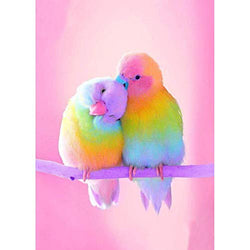 DIY Pink Bird Diamond Painting Gifts 5D Full Drill Diamond Painting by Number Kits Pink Bird Cross Stitch Embroidery Mosaic Making Arts Craft for Home Wall Decor