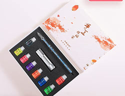 Glass Calligraphy Set - Dip Pen Set with Fluorescent Ink & Light