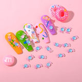 BAIYIYI Kawaii Candy Nail Charm Gradient Candy Resin Decor for Acrylic Nails 3D Flatback Cute Candy Shape Design Nail Charm for Women Girl DIY Nail Art Craft Accessories (100 Pieces)