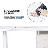 BarberPub White Manicure Nail Table Desk Beauty Salon Station Nail Art Equipment 0422