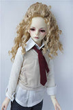 Doll Wigs JD243 Teddy Bear Curly BJD Wig 1/6 1/4 1/3 YOSD MSD SD Synthetic Mohair Doll Accessories (Beige Blond, 7-8inch)