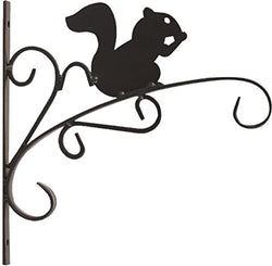 Rocky Mountain Goods Hanging Planter Bracket with Install Kit 11” - Holds up to 20” Pot and 45 lbs - Rust Proof Wrought Iron - Includes install screws (Squirrel)