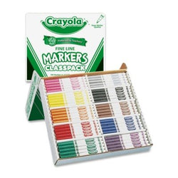 Crayola Washable Classpack Markers, Fine Point, Ten Assorted Colors, 200/Box