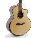 Leo Jaymz 41" SOLID Spruce Top Acoustic Guitar with D'Adario EXP-16 Coated Phosphor Bronze String - Sitka Spruce Top with Comfortable Armrest - Rosewood Back and Side