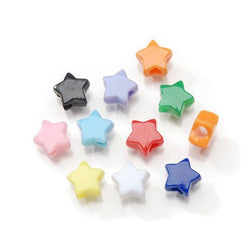 Bulk Buy: Darice DIY Crafts Pony Beads Acrylic Star Opaque Colors 7 x 12mm 1 lb (3-Pack) 0726-61