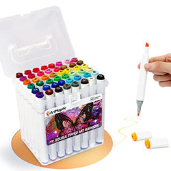 ART HAPTIC Alcohol Based Markers Permanent for Drawing Painting Sketching Coloring, 48 Colors Markers Brush Tip Artist Drawing Marker Pens with Carrying Case Perfect Gift for Students&Kids (48 Color)