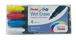 Pentel Wet Erase Chalk Marker Jumbo Tip - Assorted Colours (Pack of 4)