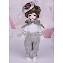 MEESock British Style BJD Doll Clothes Full Set, Coat + Grey Pants + Hat for 1/4 1/6 BJD Dolls Costume Accessories (Does Not Contain Doll),1/6