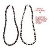 Over 350 Natural Beads for Jewelry Making - Buri and Betel Nut Bead Strands with 2 Free Necklaces