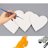 Painting Canvas Panel Boards, Heart-Shaped Artist Canvas Boards, 6Pcs/Set Cotton Stretched Primed Blank Canvas Panels for Students Artist Hobby Painters Beginners