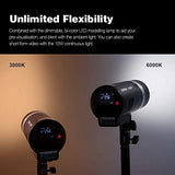 Godox AD300Pro AD300 Pro Strobe Flash, Studio/Outdoor Flash with 300Ws 2.4G 1/8000s HSS Flash, 320 Full Power Flashes, 12W Modeling Lamp, Recharagable Lithium Battery Monolight