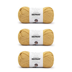 Bernat Softee Cotton Golden Yarn - 3 Pack of 120g/4.25oz - Nylon - 3 DK (Light) - 254 Yards - Knitting/Crochet