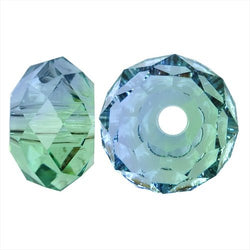Swarovski Crystal, 5040 Rondelle Beads 12mm, 2 Pieces, Provence Lavender/Chrysolite Blend