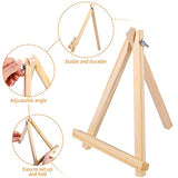 Aneco 12 Pack Natural Wooden Easel Foldable A-Shaped Frame Wood Easel Adjustable Table Easel Painting Party Easel Tabletop Display Artist Easel Stand for Painting Canvases, 7 x 9.5 Inch