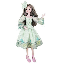 EVA BJD 57cm 22 Inch Doll Jointed Dolls - Including Clothes with Wig, Shoes,Accessories for Girls Gift (Party Wear-Green)