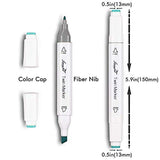 L'émouchet Twin Marker Pens 168+2 Colors Dual Tips Art Animation Blender Pens with Carrying Case for Sketch Coloring Painting Highlighting Underlining Render Manga and Design