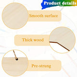 8 Pieces Unfinished Hanging Wood Sign Blank Hanging Decorative Wood Plaque Wooden Slices Banners with Ropes for Pyrography Painting Writing Home DIY Crafts Supplies, Pre-Strung (Beige)