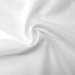 Sheer Voile Faux Linen Fabric 118" Wide Curtain Drapery BTY 100% Polyester (White)