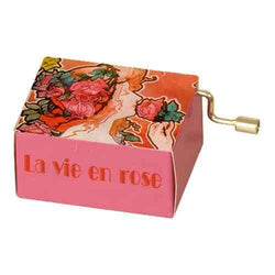 Hand Crank Music Box Art & Music: Plays La Vie En Rose, Design Belle Epoque Livemont Rose by Fridolin