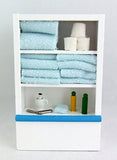 Dollhouse Miniature White Cupboard for Bathroom w/ Accessories