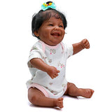Anano Biracial Baby Doll 19 Inch Reborn Baby Dolls Silicone Full Body African American Newborn Girl Doll Realistic