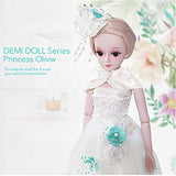 Wenini Demi Doll Series Princess Olivw, BJD Doll SD Doll Princess Bride for Girl Gift and Dolls Collection, Movable Joints Luxury Gift for Xmas Girls, 60cm/24inch (Demi Doll Jasmine)