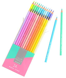 12/24 Macaron Colors Trendy Pastel Colors Non-toxic Colored Pencils Set for kids Coloring Books Drawing Sketching Art Supplies (one size, 12 Pastel Colors)